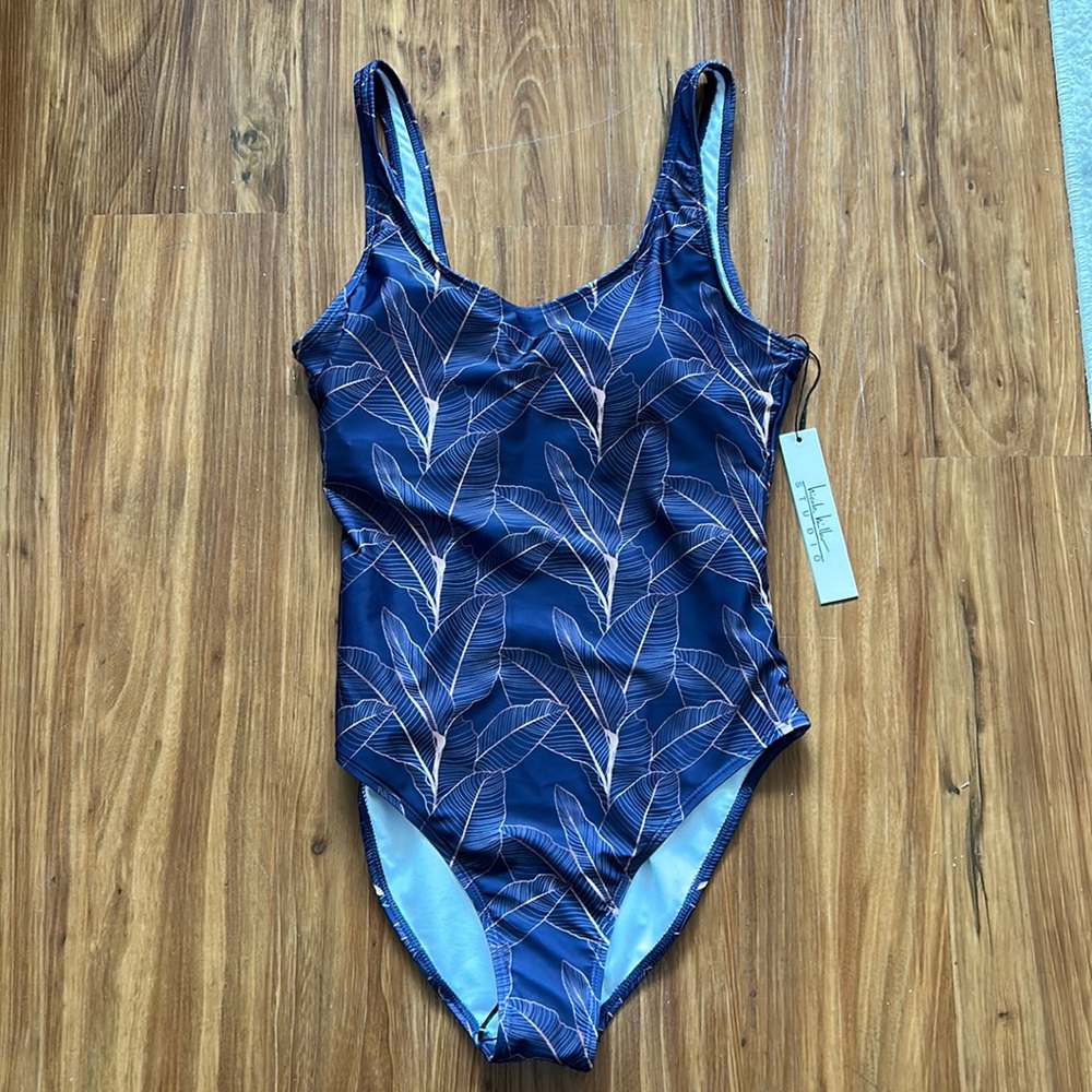 Nicole Miller NWT Blue one piece swimsuit